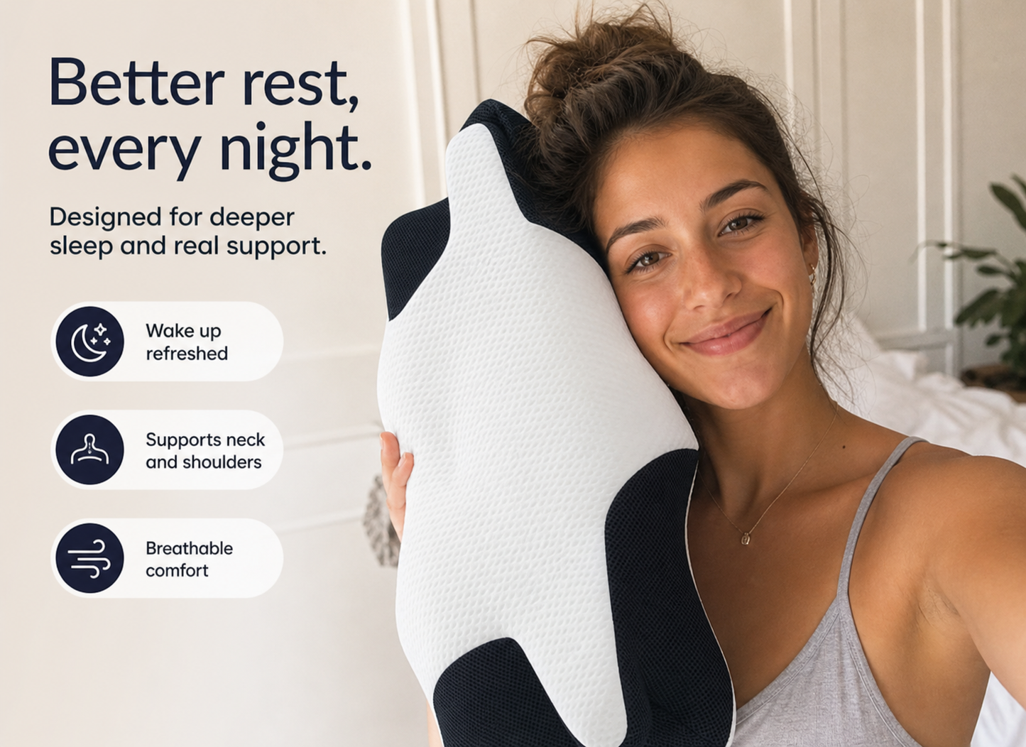 Lunara Contour Pillow - Wake Up Without Pain